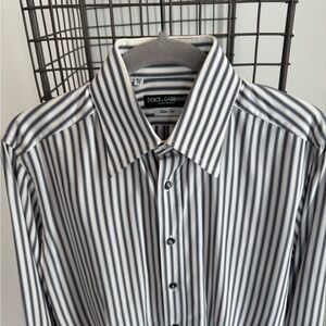 Dolce & Gabbana Men's Striped Shirt - Black and White
